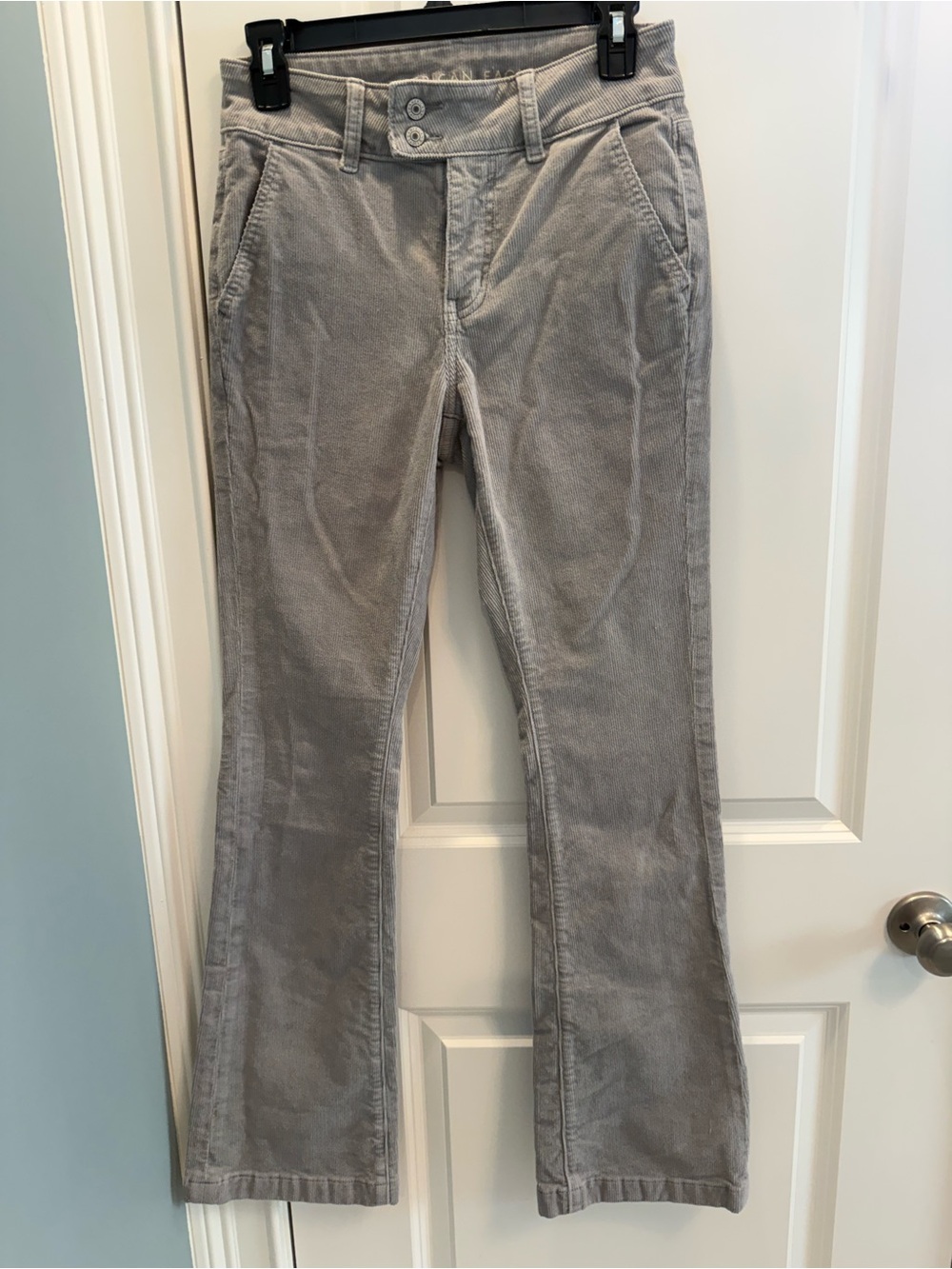 American Eagle Outfitters Gray Corduroy Wide-Leg Jeans